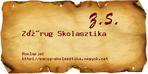 Zárug Skolasztika névjegykártya